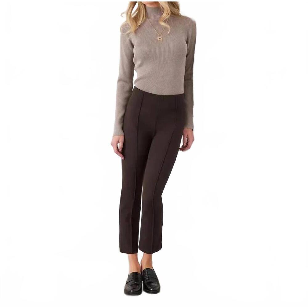 NEW KAREN KANE bayly cropped pintuck pants in brown